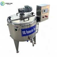 Pasteurisateur de lait mini 100L avec réservoir de stockage chauffé, équipement commercial de pasteurisation pour ferme laitière et laitier, idéal pour la fabrication de yaourt