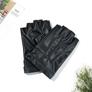 Cheap Plain Outdoor Sheepskin Leather Motorcycle Driving Half Finger <b>Gloves</b> with <b>Touchscreen</b> <b>for</b> <b>Men</b> and Women Factory Wholesale - Product Image 3