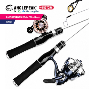 Canne à pêche spinning à prix d'usine, 50 cm, <span class=keywords><strong>avec</strong></span> poignée en EVA, pointe souple ou rigide, pointe en titane, pour la pêche sur glace, pour achigan et brochet - Product Image 1