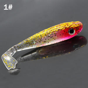 Señuelo de pesca de gusano de plástico blando al por mayor de fábrica, 5 colores, pie de pato, 60mm, 90mm, 120mm, pez de agua dulce, lubina, trucha, Océano, barco, pesca - Product Image 2