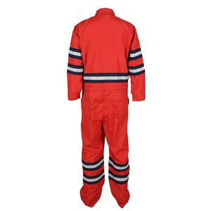 100% Cotton Red <strong>Waterproof</strong> Breathable Flame Resistant Workwear Coverall Zip Front Overall <strong>Boiler</strong> <strong>Suit</strong> Welder's Safety Uniform - Product Image 3