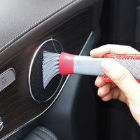 Brosse de nettoyage double tête pour intérieur de voiture, tableau de bord, stores, clavier, dépoussiérage, outil de nettoyage automobile pour aérateurs, brosses de lavage de voiture