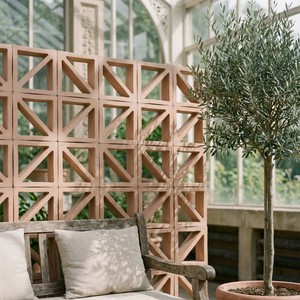 Pannello Decorativo in Terracotta Stile Eiffel con Design Quadrato Traforato per Pareti Divisorie - Product Image 6