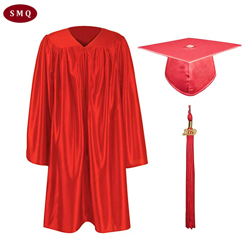 Children Kid Yellow Shiny Graduation Robe Gown And hat