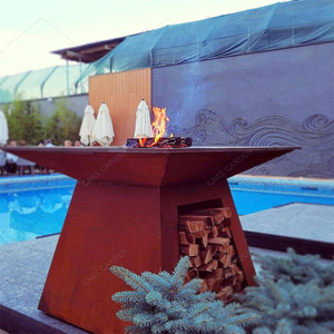 Anti-rust Corten Steel <b>BBQ</b> Grill Foldable Outdoor Camping Backyard Barbecue Grill - Product Image 3