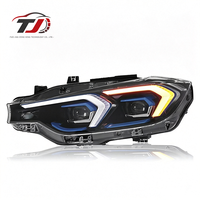 Feux de jour à LED modifiés avec lentille à cadre bleu 12V, 6000K, 8000 Lumens, pour BMW Série 3 F30 (2013-2019)