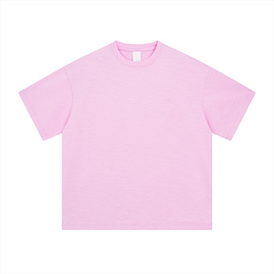 Camisetas sólidas Vintage para hombre, gráfico personalizado de gran tamaño, lavado ácido desgastado, hombro caído de punto - Product Image 1