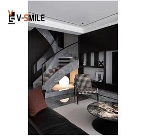 Dalles et carreaux de marbre HermesGrey en pierre naturelle pour escaliers d'hôtel - Product Image 3