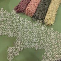 Conçu poisson fil de soie dentelle suisse dentelle française mariage dentelle garniture mariée robe de mariée femmes robe bordure