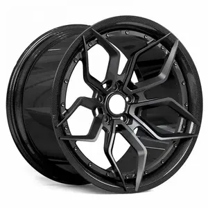 Custom 5x112 5x120 5x114.3 Forged Deep Concave Five Spoke Wheels 18 19 20 21 22Inch Carbon Fiber Car Wheels for Lamborghini Urus