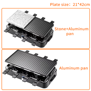 364296 1400W 21*21cm Table Marbre <span class=keywords><strong>Fondue</strong></span> <span class=keywords><strong>Raclette</strong></span> Grill Ménage Électrique <span class=keywords><strong>Raclette</strong></span> Grill avec Marbre - Product Image 4