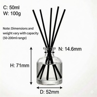 Diffuseur de parfum d'ambiance de luxe sans flamme, en verre, parfum fruité, avec bâtonnets, best-seller