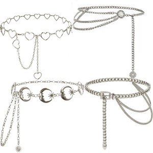 โซ่คาดเอวรูปหัวใจ โลหะผสมสังกะสี แฟชั่นสำหรับผู้หญิง ใส่ไปงานปาร์ตี้ มีสินค้าพร้อมส่ง - Product Image 3