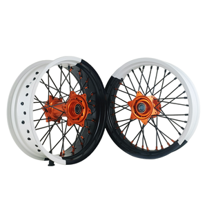 Ensemble de roues classiques KT M EXC YZF <span class=keywords><strong>Fantic</strong></span> 16/17, jantes bicolores blanches et noires, roues de <span class=keywords><strong>moto</strong></span> super performantes - Product Image 5