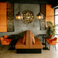 Mobilier de restaurant commercial : Ensemble table, banquette et chaises pour café et salon de thé
