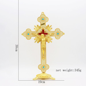 KOMI decorazioni per la casa metallo dorato smalto bianco crocifisso croce ornamenti da tavolo appeso a parete per ufficio ristorante <span class=keywords><strong>Home</strong></span> Decor Craft - Product Image 4