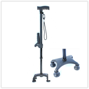 Bastón ajustable de aleación de aluminio con doble pasamanos para ancianos, soporte para senderismo, base grande de cuatro patas - Product Image 5