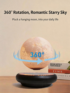 HCNT 360° Rotating Magnetic Floating Moon <b>Lamp</b> 16 Color Gradient Base 3 Colors <b>Touch</b> Moon Light Speaker Desktop Decor - Product Image 3