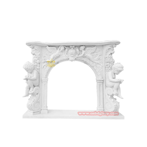Décoration de cheminée électrique en marbre blanc Design de sculpture d'art en pierre avec statue de garçon lu Statue de lecture de garçon pour cheminées - Product Image 3
