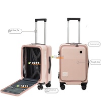 Nouvelle valise de cabine unisexe 20 pouces multifonction à roulettes universelles en aluminium, avec motif dessin animé moderne