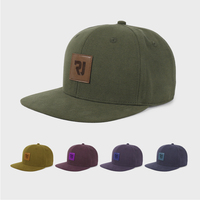 Casquette Snapback en Coton Lavé avec Patch en Cuir PU Personnalisé, Visière Plate Structurée, Style Hip Hop - Idéale pour les Voyages en Extérieur