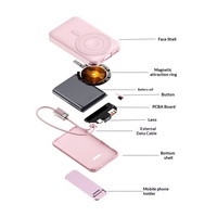 Support magnétique sans fil 3-en-1 en plastique certifié 3C, batterie externe 10000 mAh, charge rapide 22,5 W/20 W, affichage numérique pour iPhone