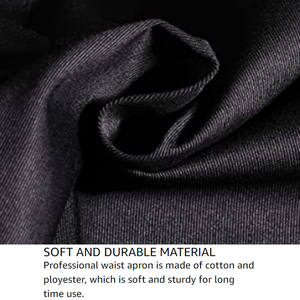 ผ้ากันเปื้อนครึ่งตัวสีดำแบบเป็นมิตรกับสิ่งแวดล้อม ผลิตจากผ้าโพลีเอสเตอร์ผสมฝ้าย สำหรับพนักงานเสิร์ฟในร้านอาหาร พนักงานบริการ ใช้สำหรับงานโปรโมทในครัว พร้อมปักโลโก้ตามสั่ง - Product Image 5