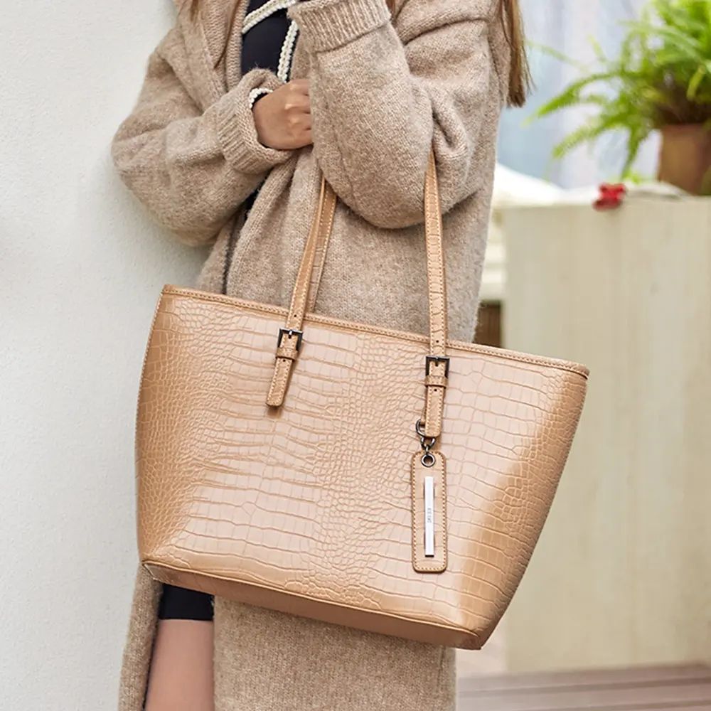 Fashion Crocodile Grain Leather Big Capacity Designer ladies Shoulder Tote Handbags for Women Bags