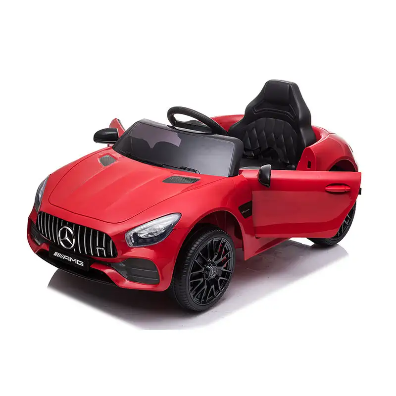 TOYS 12V Ride on pour enfants, GT4 avec télécommande parentale, guidon et roulettes, modèle sous licence de siège en cuir