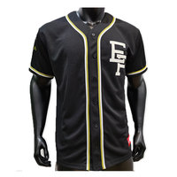 Produsen Jersey Baseball Vintage Bordir Hitam dan Emas dengan Jaring Kustom untuk Pakaian Baseball Amerika