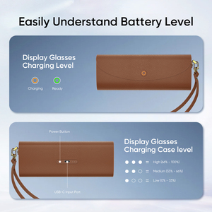 Estuche de Carga Portátil para Gafas Inteligentes con Batería de 3500mAh, Funda de Cuero con Banco de Energía para Gafas <span class=keywords><strong>Ray</strong></span>-<span class=keywords><strong>Ban</strong></span> - Product Image 4