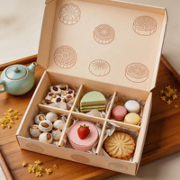 Boîte d'emballage personnalisée en papier recyclé pour biscuits, gâteaux, beignets, pâtisseries, desserts, avec séparateurs pour cadeaux