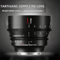 Objectif cinéma manuel à grande ouverture 7artisans Vision 25/35/50 mm T1.05 pour appareils photo RED Sony FX3 GH5 Fuji XT4 S35 APS-C