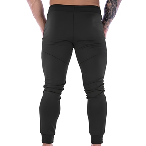 Pantalon de jogging pour homme personnalisé OEM en polyester respirant, coupe ajustée, avec poche zippée centrale, imperméable, vente en gros, vêtements de sport, marque privée - Product Image 2