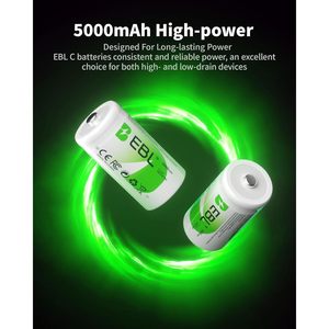 Pack de 8 piles rechargeables EBL format C 5000mAh Ni-MH numériques pour piles EBL format C - Product Image 3