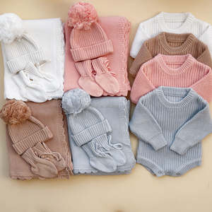 بطانية قطنية للأطفال بطانيات محيكة 80x x x مكتنزة مختلفة الألوان كروشيه أنيق لحديثي الولادة يتلقي حضانة - Product Image 3