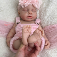 Poupée Bébé Reborn en Silicone Souple de 45 cm, Joues Angéliques, Peau Veinée, Nouveau-né Fille en Silicone LouLou pour Soulager la Solitude