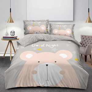 Good Dream 3D Kid Blue Fundas de edredón Sábanas impresas con fundas de almohada Diseño de oso de microfibra Juego de cama para niños - Product Image 6