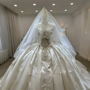 Vestido de Novia Bohemio Elegante con Apliques Florales 3D de Cuentas Múltiples, Cola Capilla y Estampado Floral Lsjj03 - Product Image 5