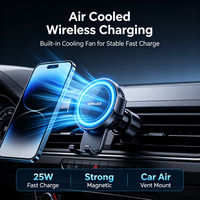 Chargeur rapide 25W avec refroidissement, support magnétique sans fil pour voiture, fixation sur grille d'aération, charge rapide pour smartphones