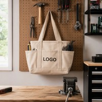 Sacs à outils en toile robuste et résistante, sac de transport pour outils de couleur unie avec poches, organisateur pour bricoleur, logo personnalisé