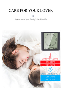 Digital Analog Wall <strong>Clock</strong> with Day/date Temperature and Humidity for Desk Bedroom - Product Image 4