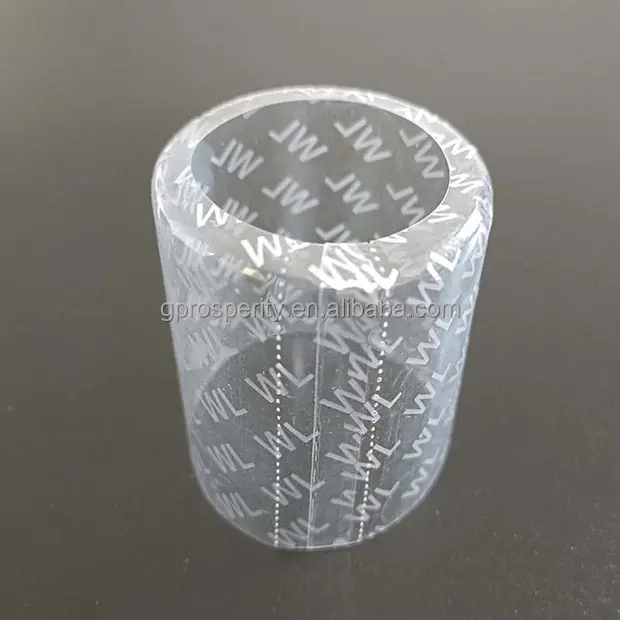 प्लास्टिक पूर्वनिर्मित पीईटी हीट श्रिंक रैप स्लीव, ढक्कन के लिए टियर ओपन वेध पूर्वनिर्मित पीईटी श्रिंक स्लीव्स