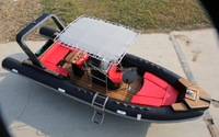 Certifié CE 7.6m nervure de luxe 760 bateau rigide gonflable Yacht de sport 25FT FRP fibre de verre 1.2mm PVC Hypalon 15 personnes