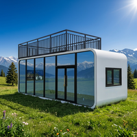 Casa Cápsula Prefabricada Modular Tipo Apple, Casa Contenedor Expandible Móvil Tipo Apple para Hotel, Oficina, Villa, Casa Prefabricada