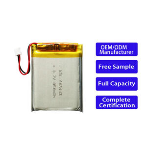Batteria agli Ioni di Litio 603443 900mAh 3.7V di Grado A, Produzione all'Ingrosso, Certificata UL/UN38.3/RoHS - Product Image 1