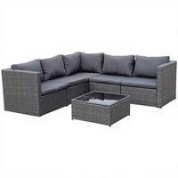 Ensemble de 4 canapés en rotin modernes et écologiques pour l'extérieur, avec table basse, pour salon, hôtel et villa