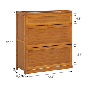 Étagère à chaussures <span class=keywords><strong>en</strong></span> bambou à 5 niveaux pour la maison, organisateur de rangement, étagère pour chaussures à talons hauts, bottes, armoire à chaussures avec porte rabattable pour l'entrée - Product Image 2