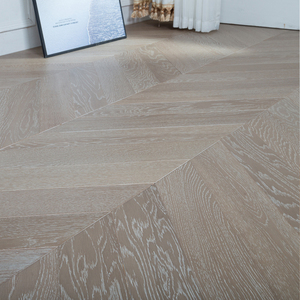 Plancher en bois d'ingénierie multicouche à 3 couches, grain clair brossé, chêne européen moderne, blanc kaki, personnalisable, TAP & GO - Product Image 6