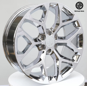 168 Ruedas Personalizadas de 22, 24 y 26 Pulgadas con Diseño de Copo de Nieve Cromado, 6x139.7, para Chevrolet Silverado, Suburban, Tahoe Z71, GMC Sierra Todoterreno - Product Image 2